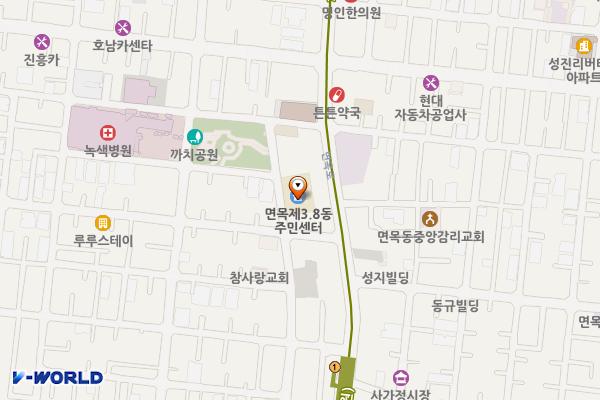 면목3동8동주민센터 위치 지도 — 서울특별시 중랑구 사가정로51길 48