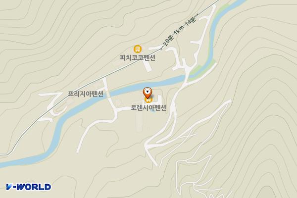 로렌시아펜션 위치 지도 — 경기도 가평군 북면 백둔로467번길 65-27