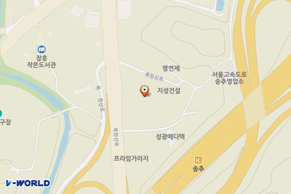 올리앤송추오가다 위치 지도 — 경기도 양주시 장흥면 북한산로 1022-1