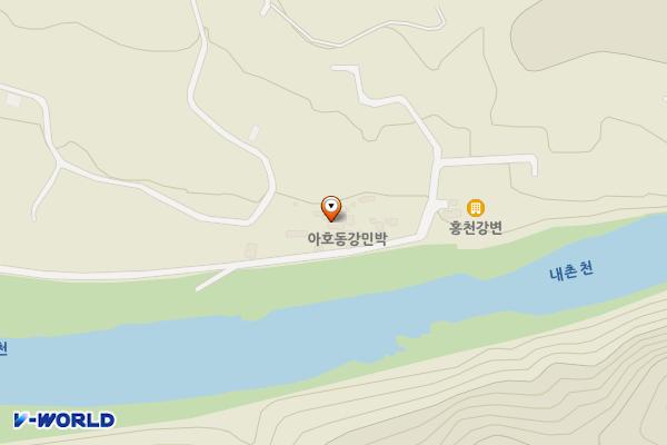 아호동식당민박 위치 지도 — 강원특별자치도 홍천군 두촌면 아호동길 31-3