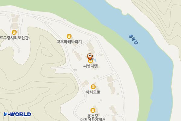 강원도타샤의정원펜션 위치 지도 — 강원특별자치도 홍천군 서면 팔봉강변길 229
