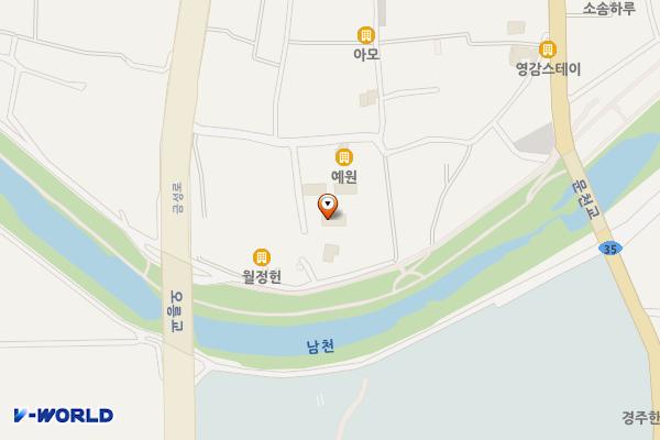 경주오름한옥게스트하우스 위치 지도 — 경상북도 경주시 국당2길 12-17