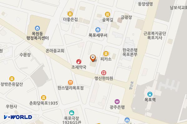 목포가족관광호텔 위치 지도 — 전남광주통합특별시 목포시 호남로64번길 28