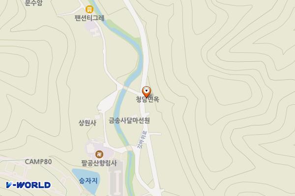 원청담 면옥(갓바위점) 위치 지도 — 경상북도 경산시 와촌면 갓바위로 96