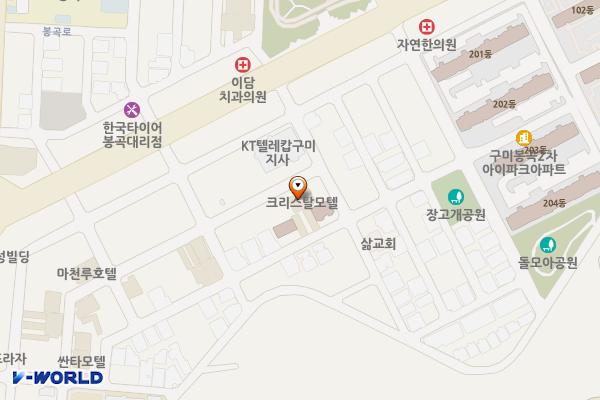 까사인칸토 호텔 위치 지도 — 경상북도 구미시 봉곡남로16길 11-10