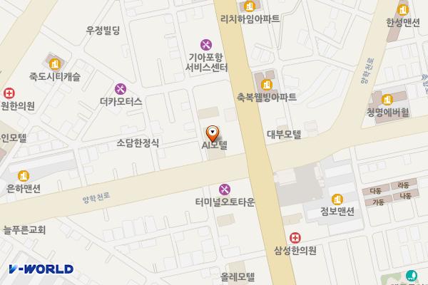 A1모텔 위치 지도 — 경상북도 포항시 북구 양학천로 199