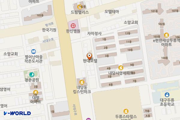 현대장여관 위치 지도 — 대구광역시 서구 평리로62길 16