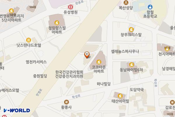 브라운도트호텔 울산학사점 위치 지도 — 울산광역시 중구 구역전2길 13