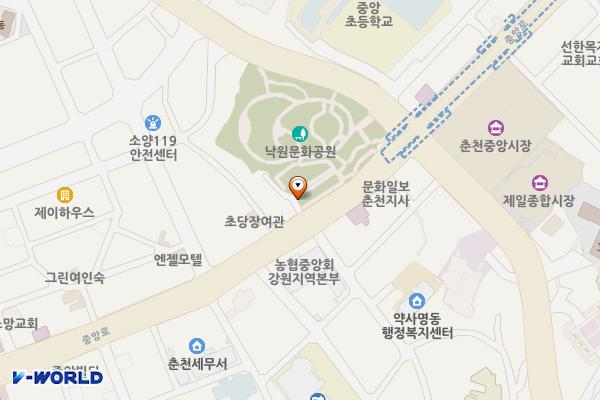 낙원문화공원 위치 지도 — 강원특별자치도 춘천시 중앙로2가 48