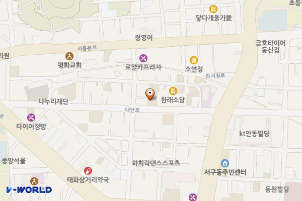 주식회사비앤비 위치 지도 — 경상북도 안동시 대안로 29