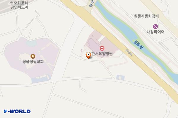 한서요양병원 위치 지도 — 전북특별자치도 정읍시 월천안길 14