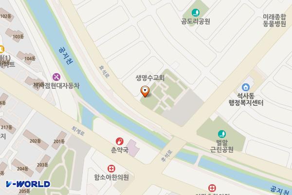 석사노외 위치 지도 — 강원특별자치도 춘천시 석사동 658