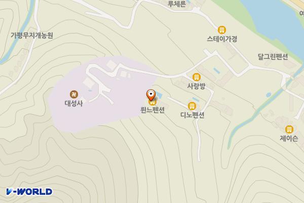 륀느펜션 위치 지도 — 경기도 가평군 북면 꽃넘이길 87-47