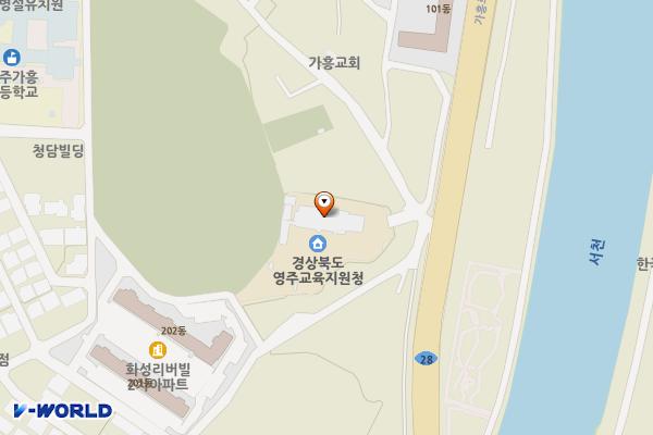 경상북도 영주 교육 지원청 위치 지도 — 경상북도 영주시 가흥로 165