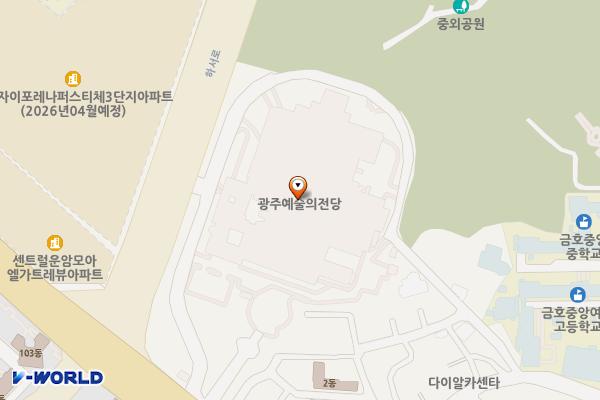 광주광역시 문화예술회관 위치 지도 — 전남광주통합특별시 북구 북문대로 60