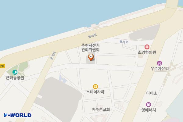선거관리위원회 위치 지도 — 강원특별자치도 춘천시 근화동 796-25