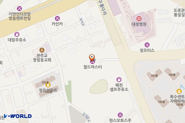 ㈜월드마스터 위치 지도 — 대전광역시 서구 혜천로 22