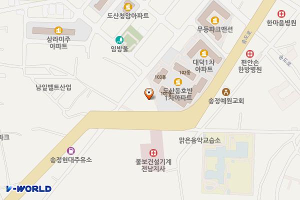 ㈜쌍용자동차송정서비스프라자 위치 지도 — 전남광주통합특별시 광산구 송도로 123