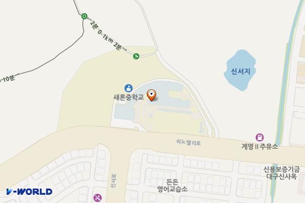 새론중학교 위치 지도 — 대구광역시 동구 이노밸리로 255