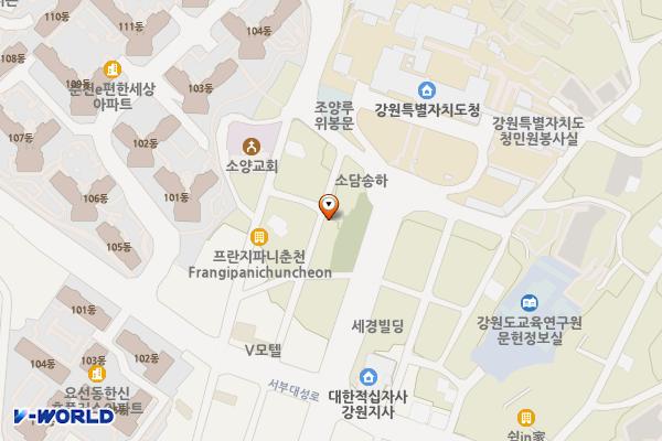 시민회관뒤 위치 지도 — 강원특별자치도 춘천시 서부대성로47번길 16