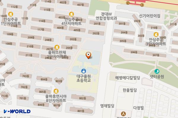 대구 율원초등학교 위치 지도 — 대구광역시 동구 율하동로 55