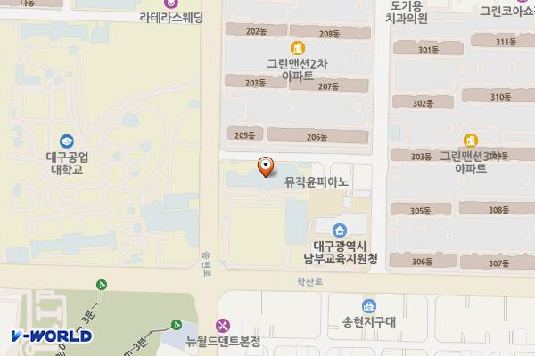 대구남송초등학교 위치 지도 — 대구광역시 달서구 송현로 192