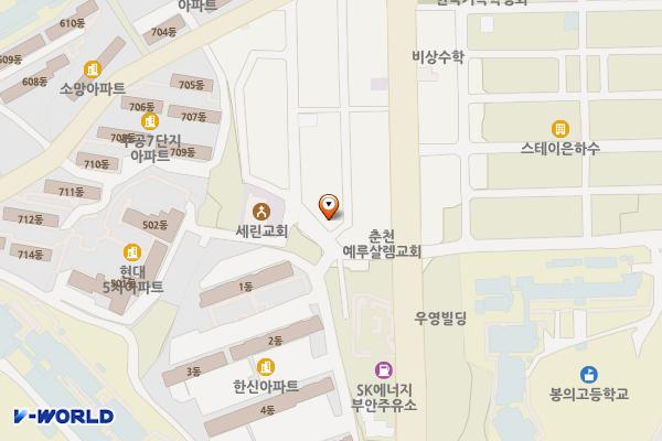 한신아파트상가앞 위치 지도 — 강원특별자치도 춘천시 부평길8번길 1