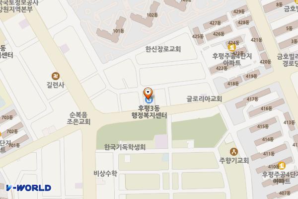 후평3동사무소뒤 위치 지도 — 강원특별자치도 춘천시 후만로 83