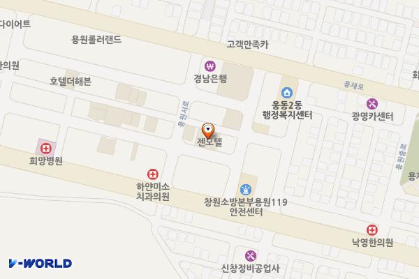 진해 젠비즈니스호텔 위치 지도 — 경상남도 창원시 진해구 용원서로 32-1