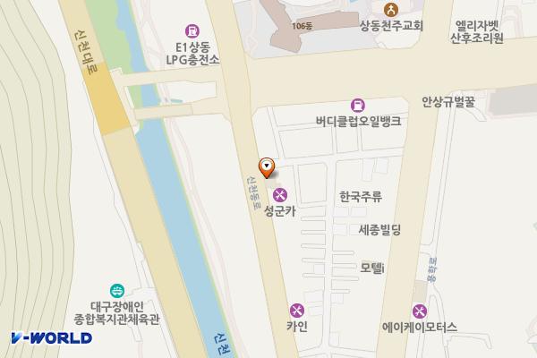 리버사이드모텔 위치 지도 — 대구광역시 수성구 신천동로 34