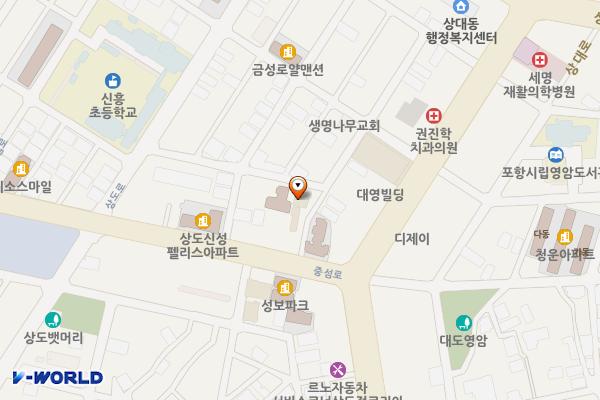뉴그랜드호텔 위치 지도 — 경상북도 포항시 남구 상도로42번길 16