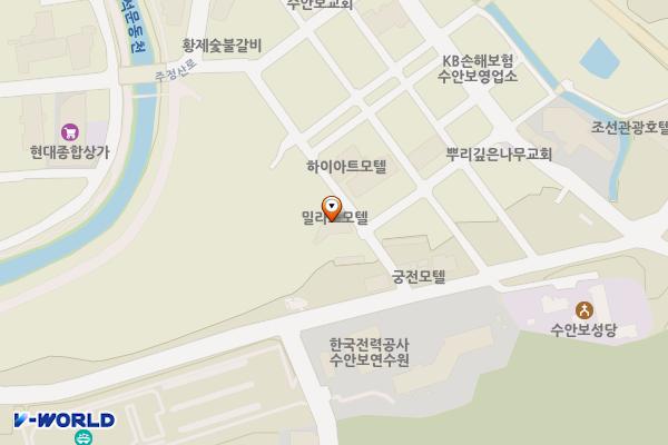밀라노호텔가든 위치 지도 — 충청북도 충주시 수안보면 장터3길 7