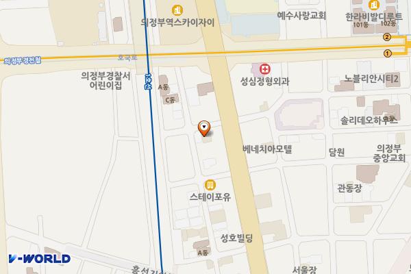 파라다이스모텔 위치 지도 — 경기도 의정부시 평화로567번길 5