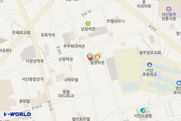 초원파크모텔 위치 지도 — 충청남도 서산시 관아문길 43-1