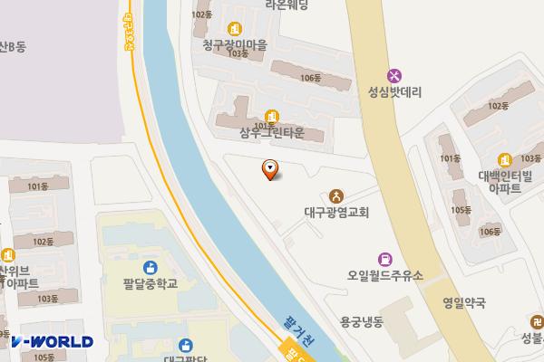 (주)그린식품 위치 지도 — 대구광역시 북구 매천로8길 42