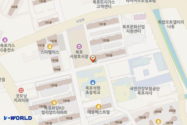 청호시장 위치 지도 — 전남광주통합특별시 목포시 석현로 28