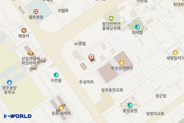 모텔큐 위치 지도 — 충청북도 청주시 청원구 내덕로8번길 17