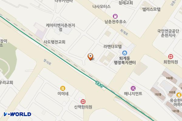 11토지 주차장 3 위치 지도 — 강원특별자치도 춘천시 퇴계동 1176