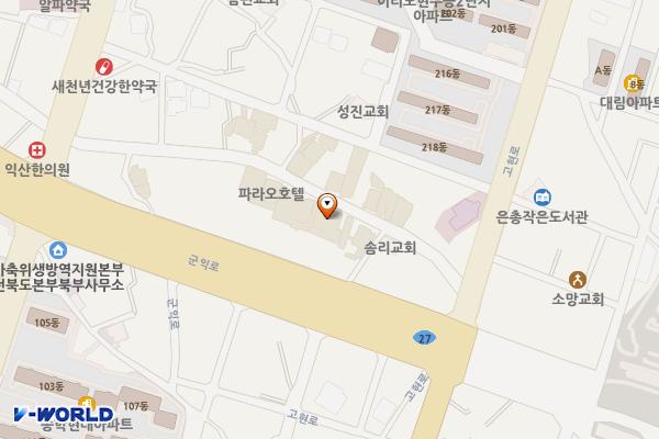 익산 마리호텔 위치 지도 — 전북특별자치도 익산시 배산로6길 26
