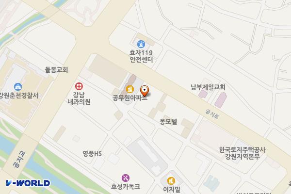 현대자동차앞 위치 지도 — 강원특별자치도 춘천시 공지로 359
