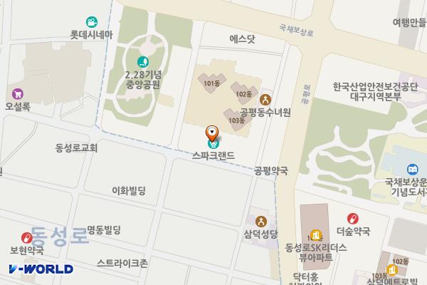 대구 동성로 스파크 위치 지도 — 대구광역시 중구 동성로6길 61