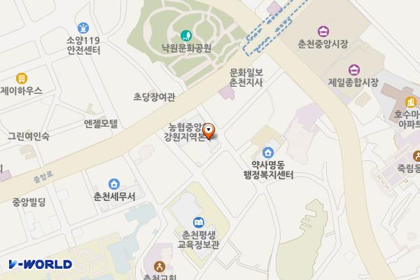 도농협옆 위치 지도 — 강원특별자치도 춘천시 중앙로 105