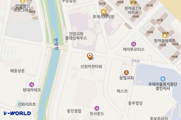 신원비전타워 위치 지도 — 경기도 안양시 동안구 전파로 88
