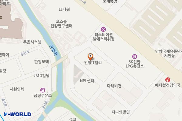 안양IT밸리 위치 지도 — 경기도 안양시 동안구 엘에스로91번길 16-39