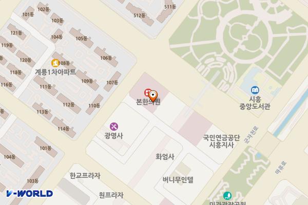 그린도트 광개토빌딩 위치 지도 — 경기도 시흥시 정왕대로 174