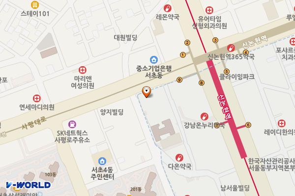 삼방주유소 위치 지도 — 서울특별시 서초구 사평대로 364