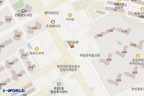 은하수거리 위치 지도 — 강원특별자치도 춘천시 후석로 308