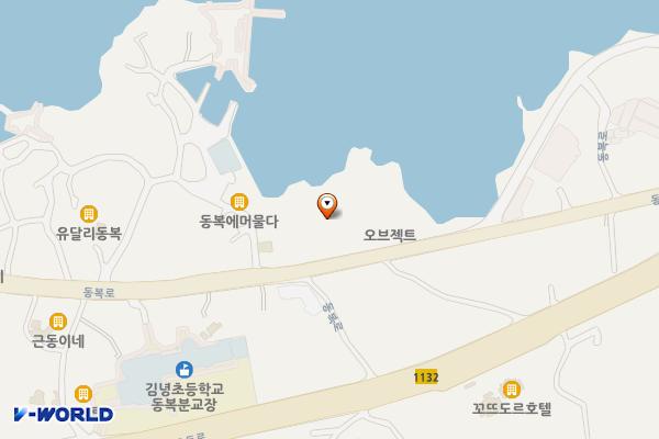 런던베이글뮤지엄주차장(제주) 위치 지도 — 제주특별자치도 제주시 구좌읍 동복로 83