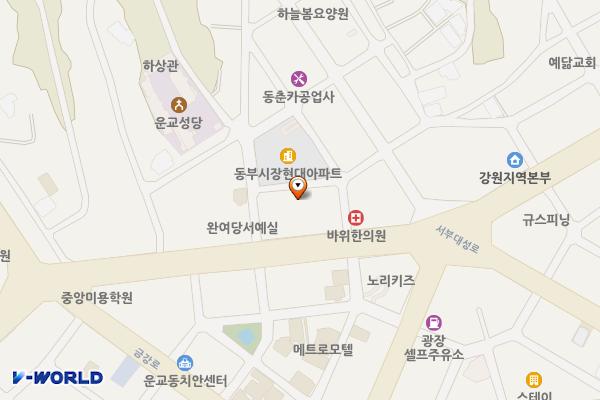 동부시장 위치 지도 — 강원특별자치도 춘천시 동부시장길 8-10