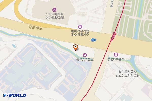 동문A주유소 위치 지도 — 경기도 수원시 영통구 창룡대로 370